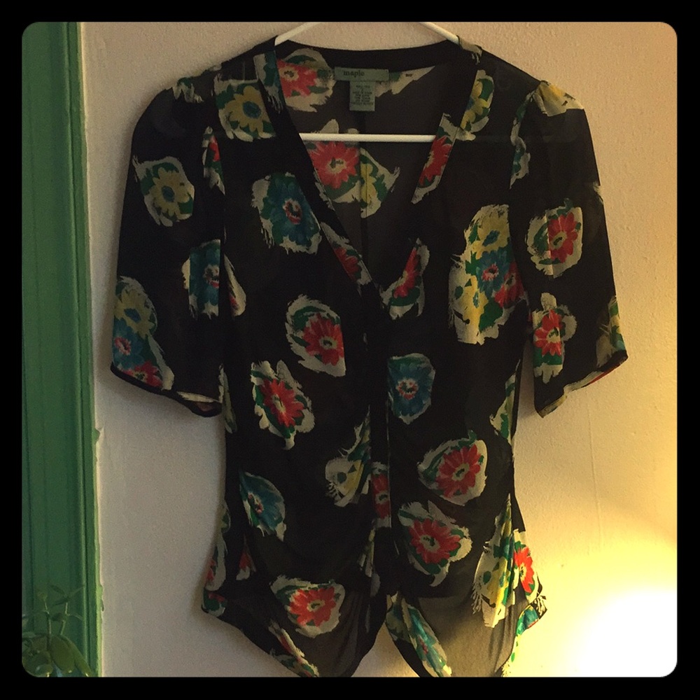 Anthropologie Maple silk chiffon blouse